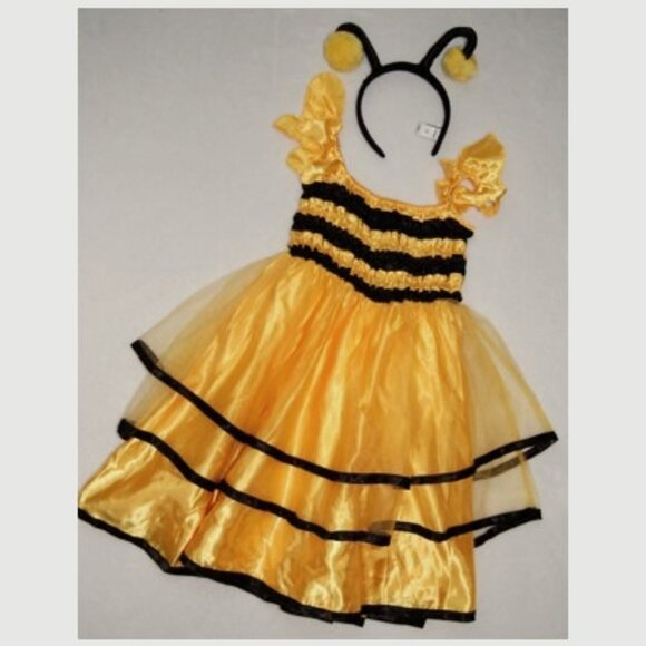 Old Navy Other - Old Navy Girls Size M (Age 7/8) Bumblebee Satin Dress, w 2-Tier Tulle Layer